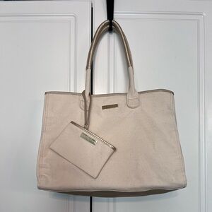 Ralph Lauren Canvas Tote with matching detachable Wristlet